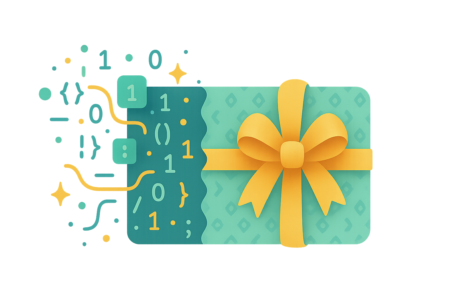 Digital gift with bow